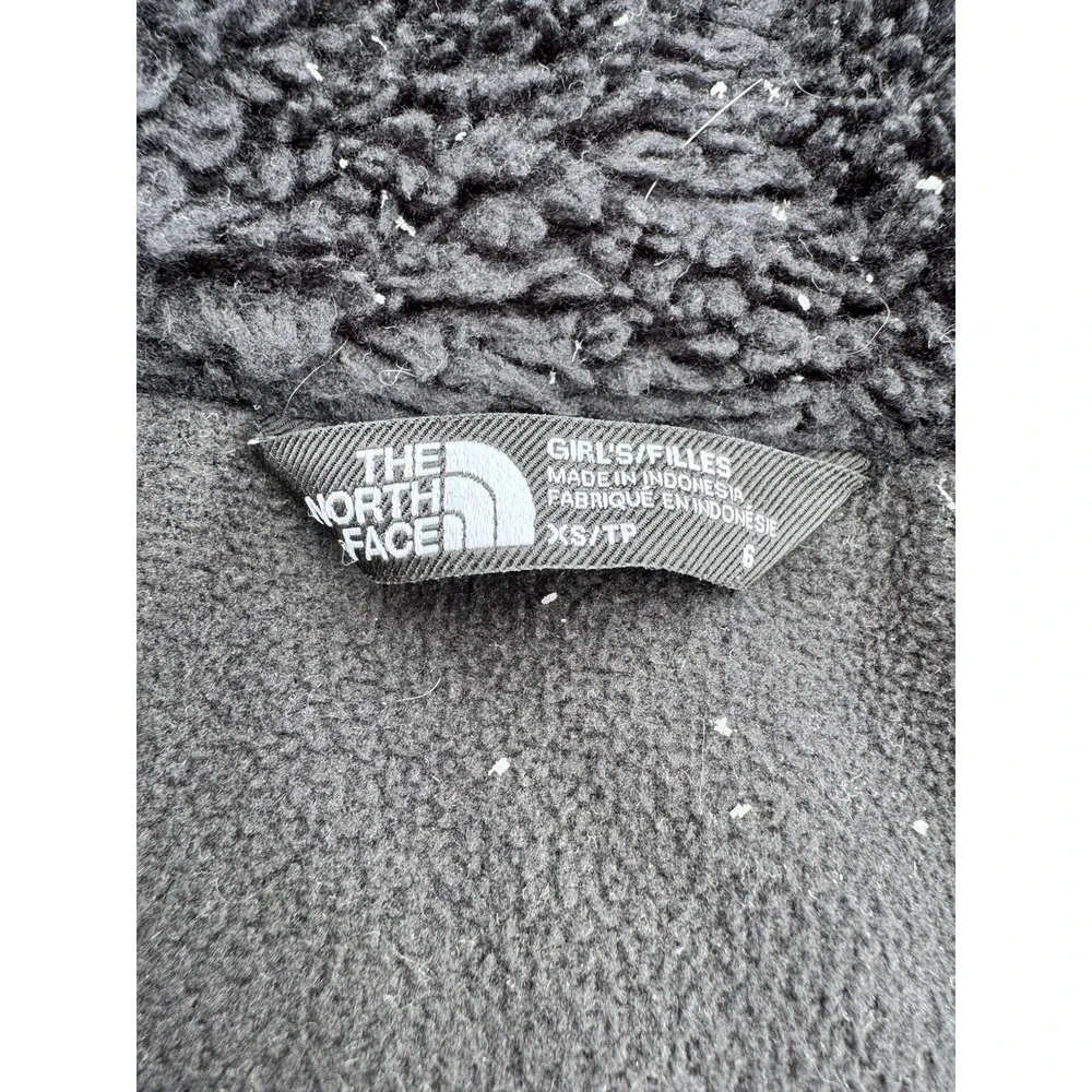 The North Face Girls XS (6) Black Hooded Puffer Jacket 600 Fill Down‎ Full Zip